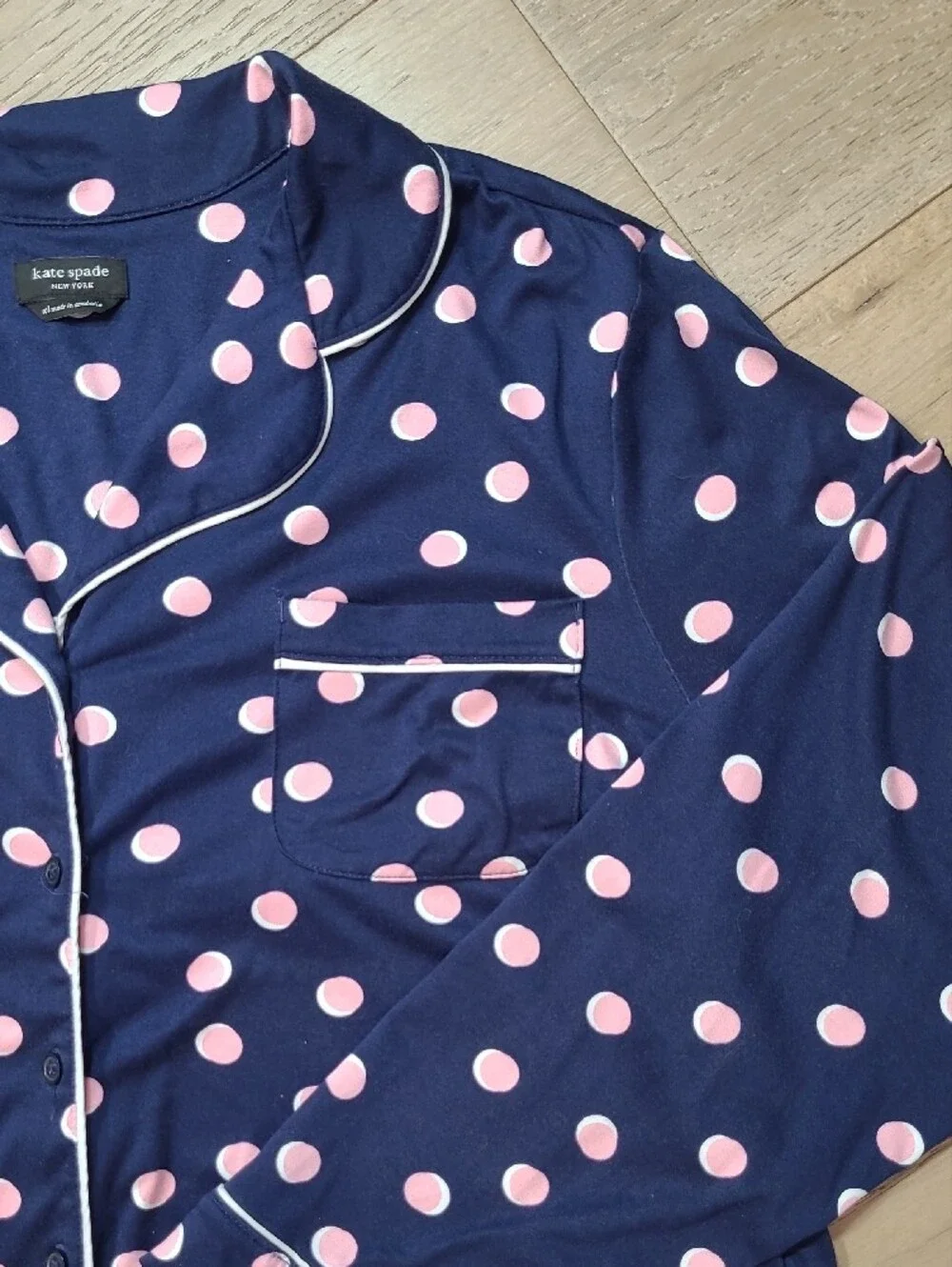 kate spade New York Pajamas Women's sz XL Dream a Little Dream Polka Dot Navy